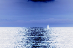 Golden Sunset Sailboat - Negative